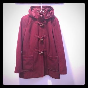 Merona red toggle coat